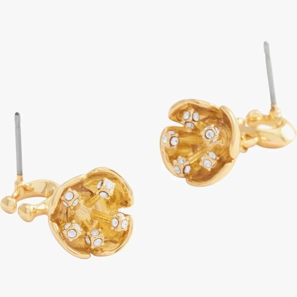 COACH Floral Drop Earrings, NWT - Picture 4 of 8